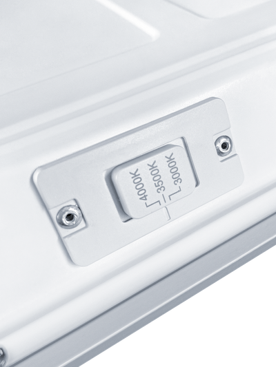 A CCT switch on the edge of a panel light